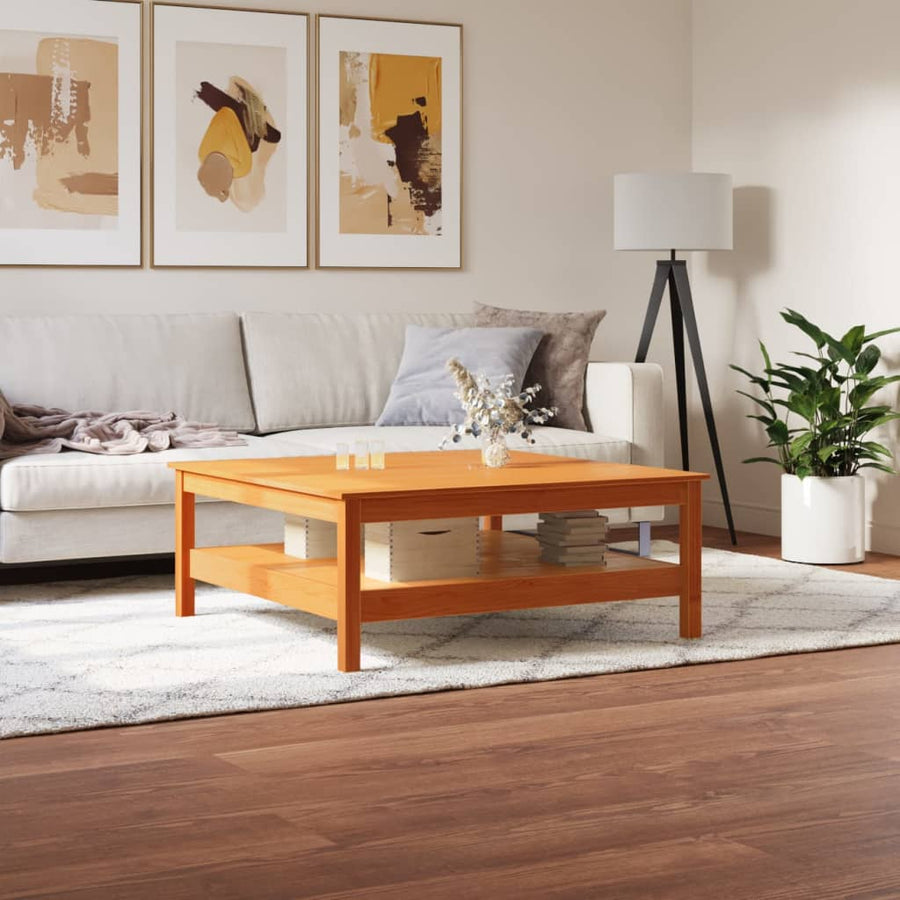 Salontafel Massief Grenenhout Was 100 x 100 x 40 cm Bruin