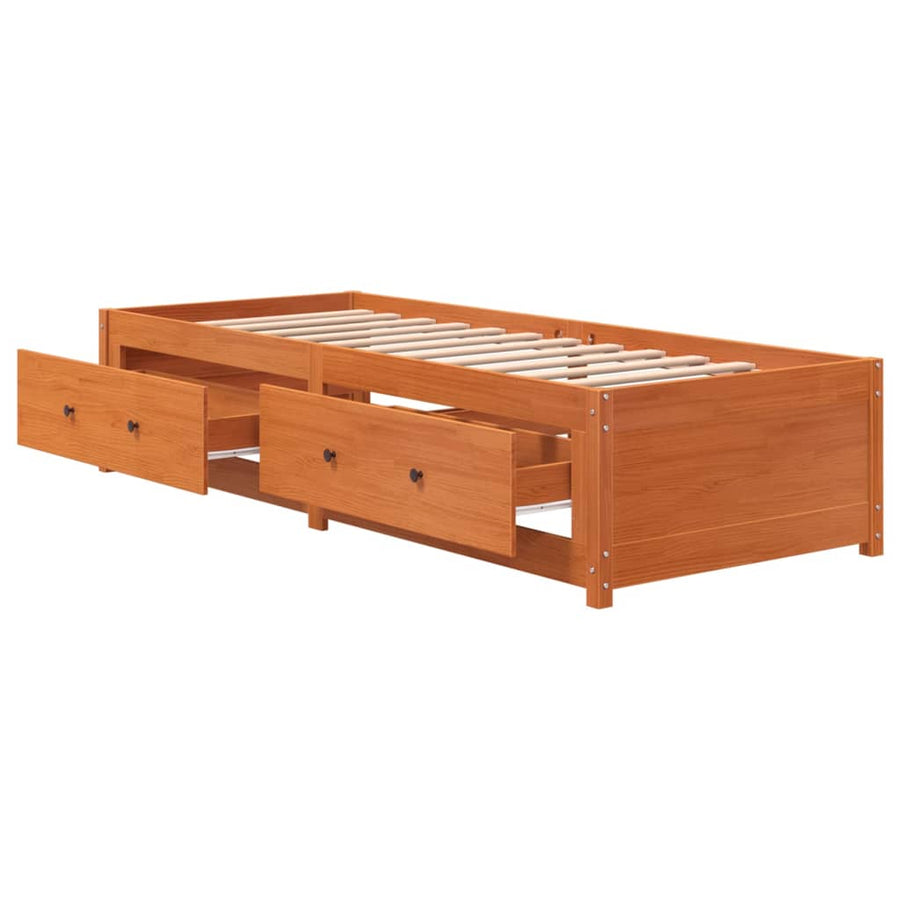 Slaapbank Massief Grenenhout Was Bruin 90 x 190 cm