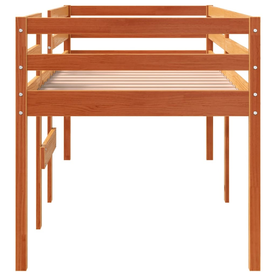 Hoogslaper massief grenenhout wasbruin 90x190 cm 90 x 190 cm Bruin