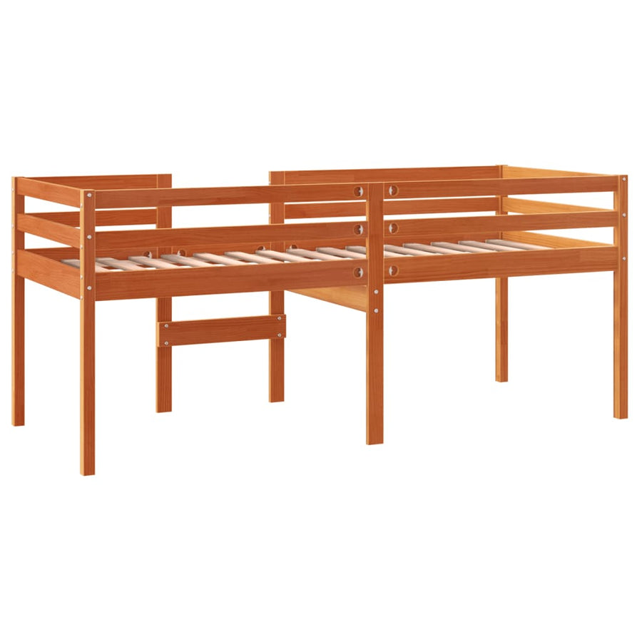 Hoogslaper massief grenenhout wasbruin 90x190 cm 90 x 190 cm Bruin