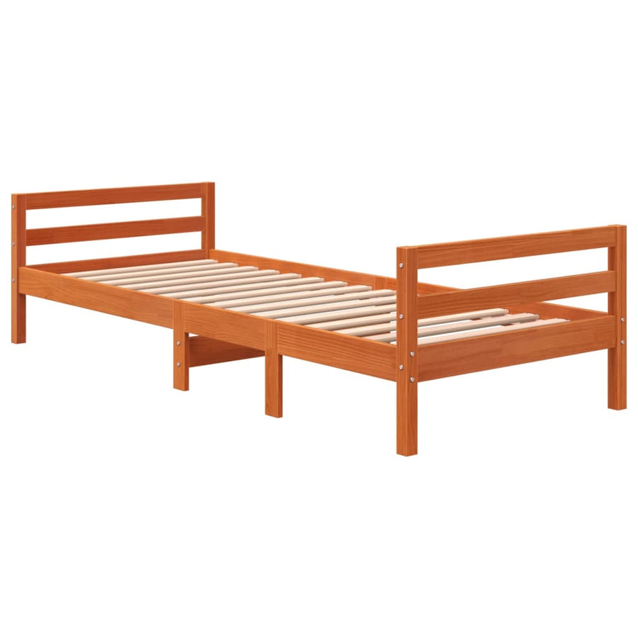 Bedframe Massief Grenenhout Was Bruin 90 x 200 cm