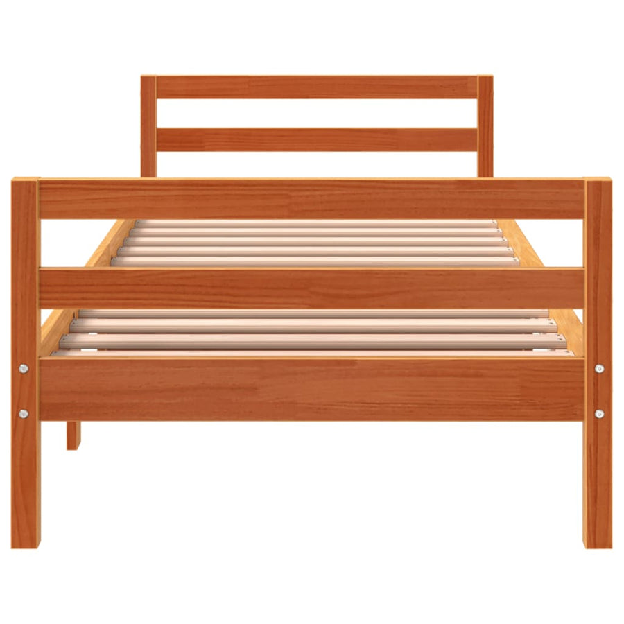 Bedframe Massief Grenenhout Was Bruin 90 x 200 cm