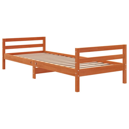 Bedframe Massief Grenenhout Was Bruin 90 x 200 cm
