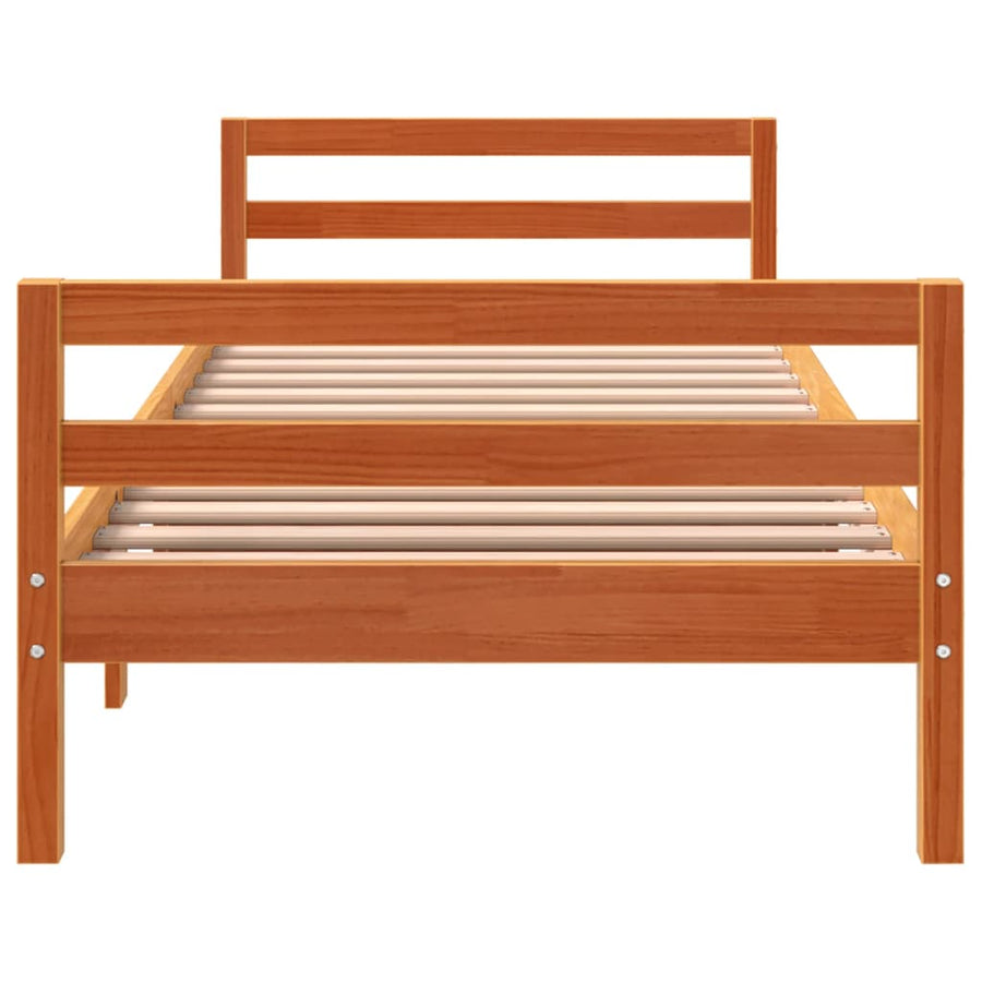 Bedframe Massief Grenenhout Was Bruin 80 x 200 cm