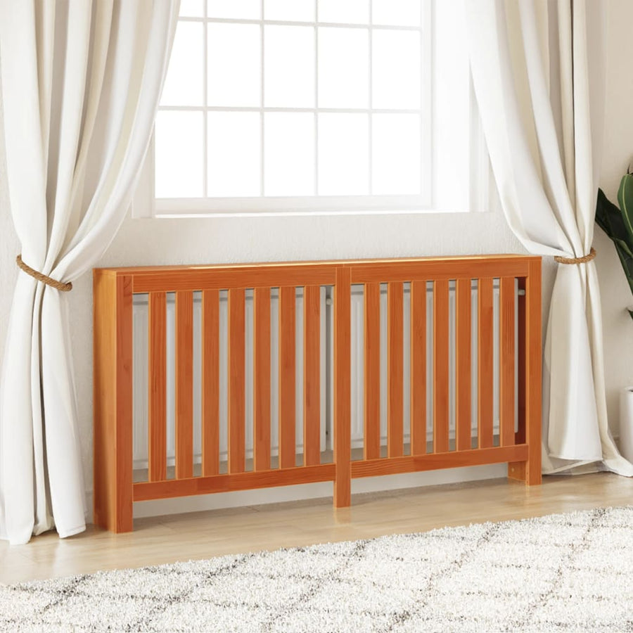 Radiatorombouw 169x19x84 cm massief grenenhout wasbruin 169 x 19 x 84 cm Bruin