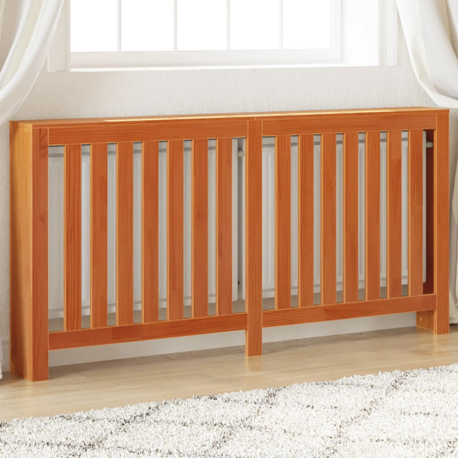 Radiatorombouw 169x19x84 cm massief grenenhout wasbruin 169 x 19 x 84 cm Bruin