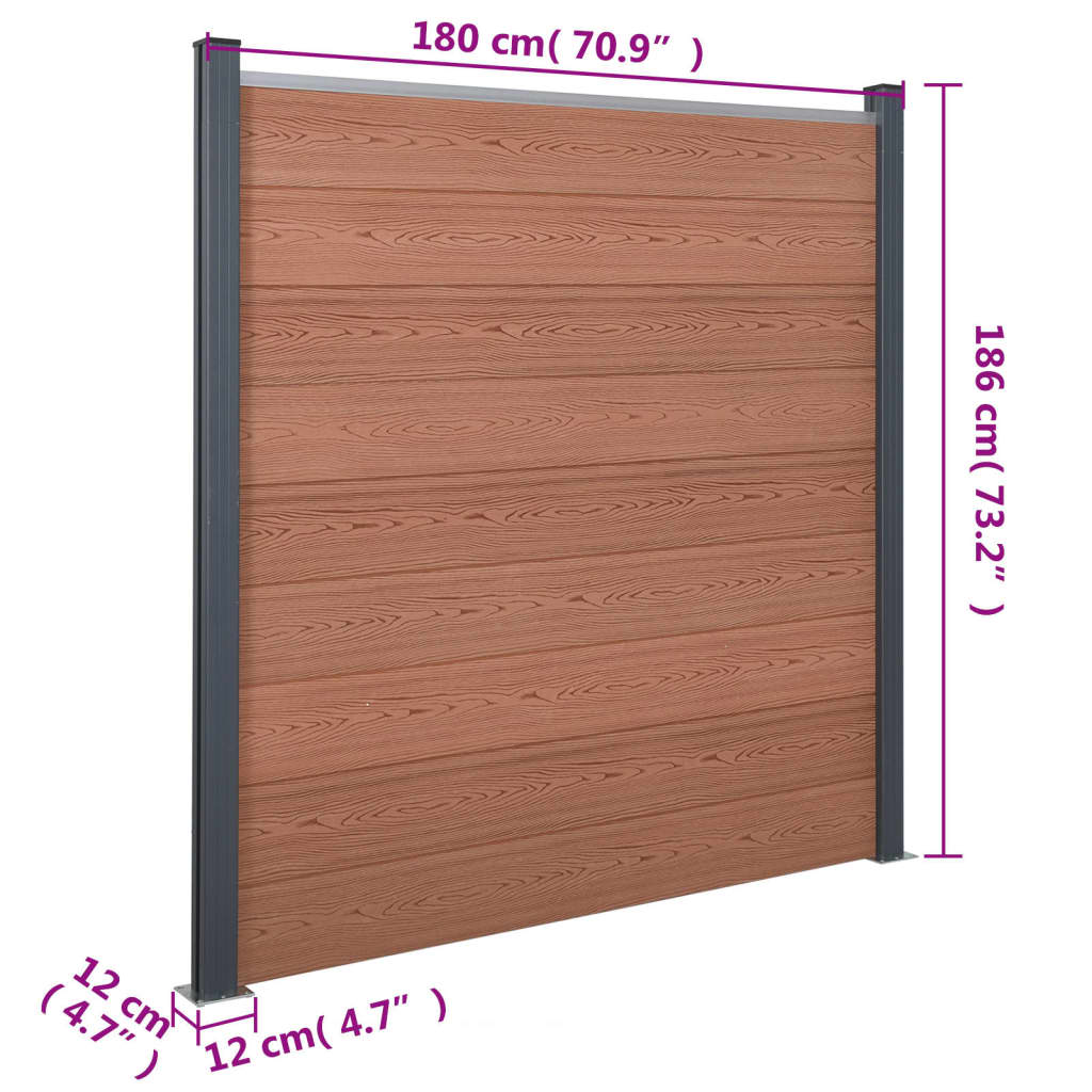 Schuttingpaneelset 180x186 cm HKC bruin 180 x 186 cm Bruin