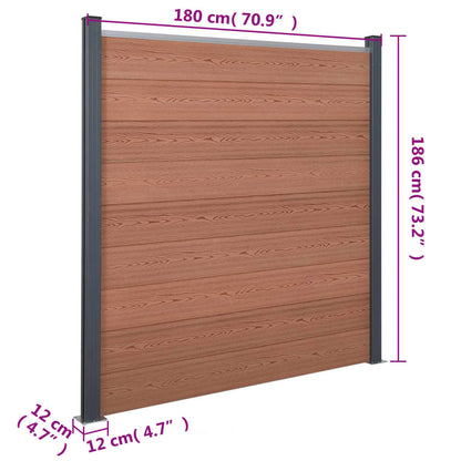 Schuttingpaneelset 180x186 cm HKC bruin 180 x 186 cm Bruin