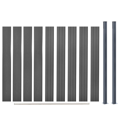 Schuttingpaneelset Hkc 180 x 186 cm Grijs