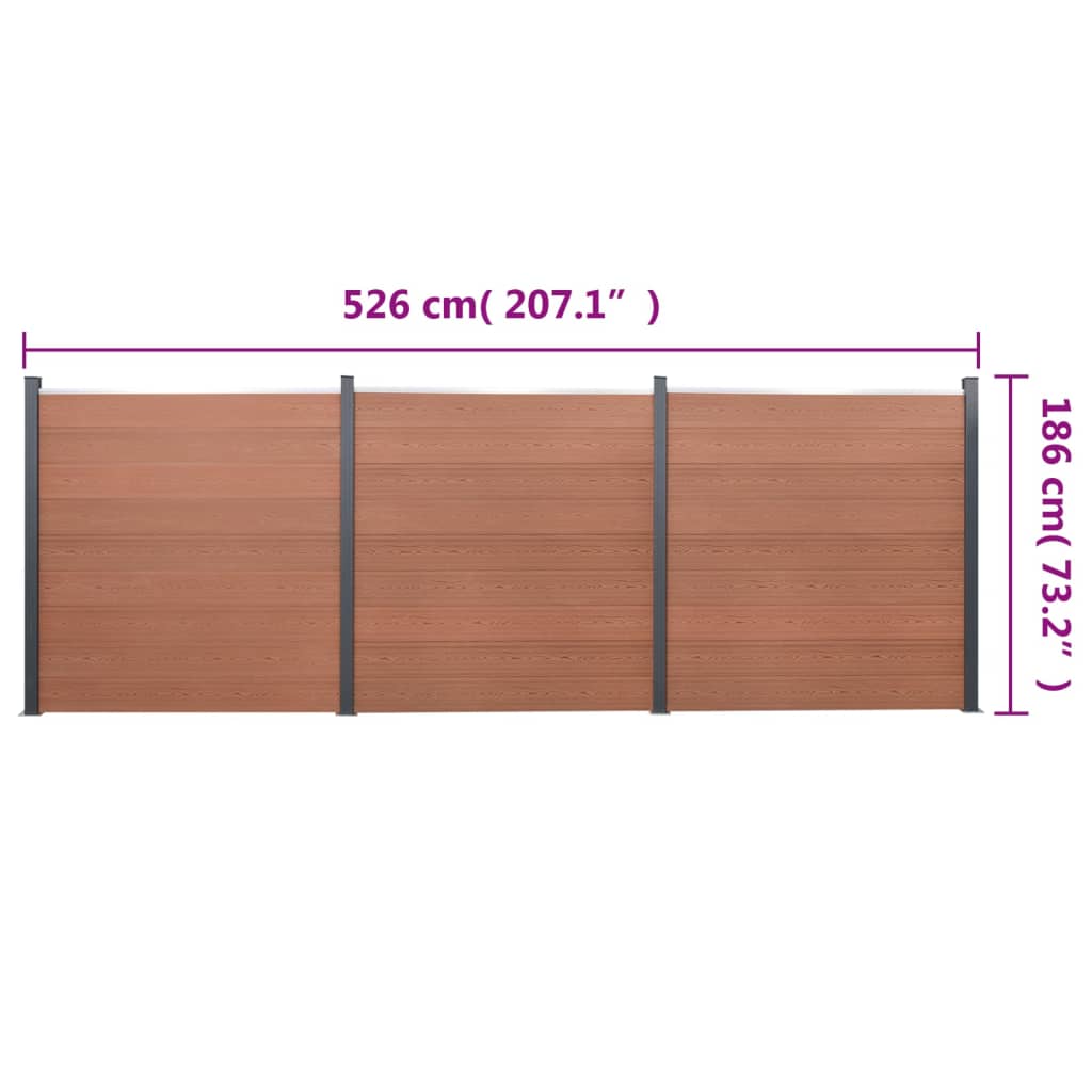 Schuttingpaneelset 526x186 cm HKC bruin 526 x 186 cm Bruin