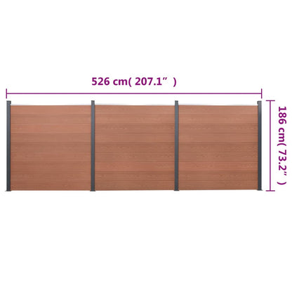 Schuttingpaneelset 526x186 cm HKC bruin 526 x 186 cm Bruin