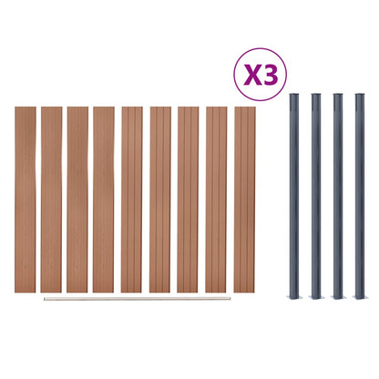 Schuttingpaneelset 526x186 cm HKC bruin 526 x 186 cm Bruin