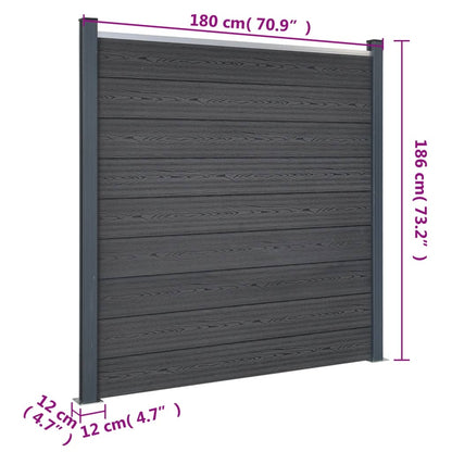 Schuttingpaneelset 526x186 cm HKC grijs 526 x 186 cm Grijs