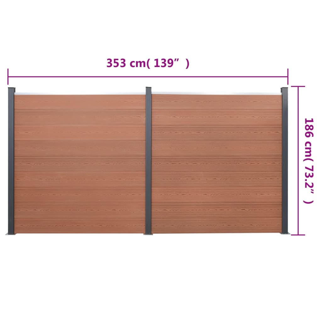 Schuttingpaneelset 353x186 cm HKC bruin 353 x 186 cm Bruin