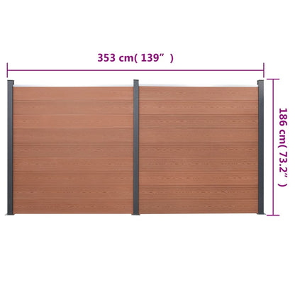 Schuttingpaneelset 353x186 cm HKC bruin 353 x 186 cm Bruin