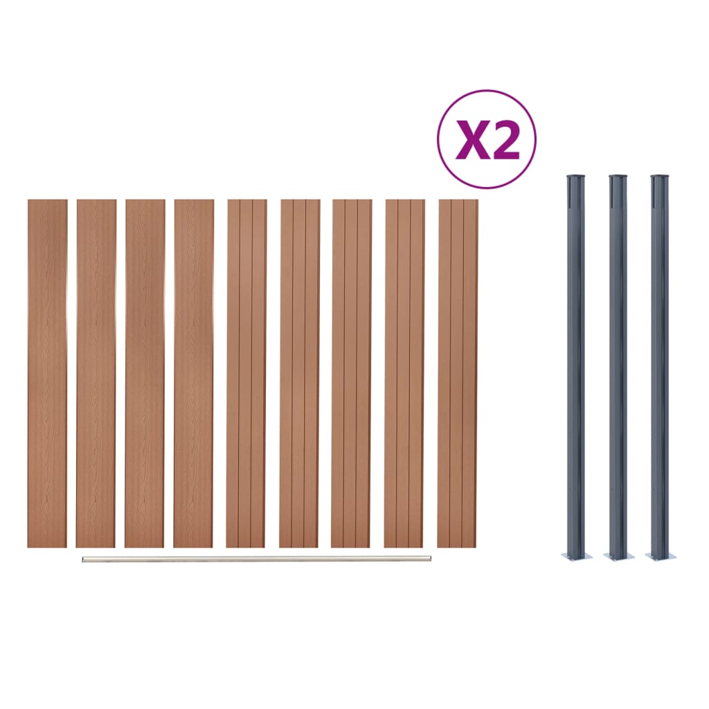 Schuttingpaneelset 353x186 cm HKC bruin 353 x 186 cm Bruin