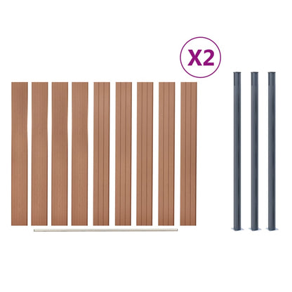 Schuttingpaneelset 353x186 cm HKC bruin 353 x 186 cm Bruin