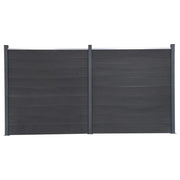 Schuttingpaneelset 353x186 cm grijs WPC