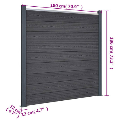 Schuttingpaneelset Hkc Grijs 353 x 186 cm