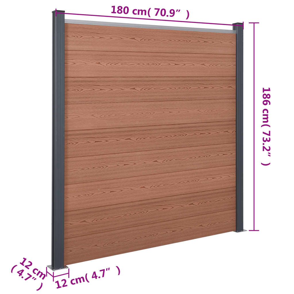 Schuttingpaneelset 872x186 cm HKC bruin 872 x 186 cm Bruin