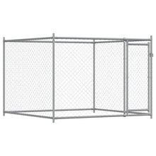 Hondenhok Met Deur 2X2X1,5 M Gegalvaniseerd Staal Grijs 2 x 2 x 1.5 m 1 deur