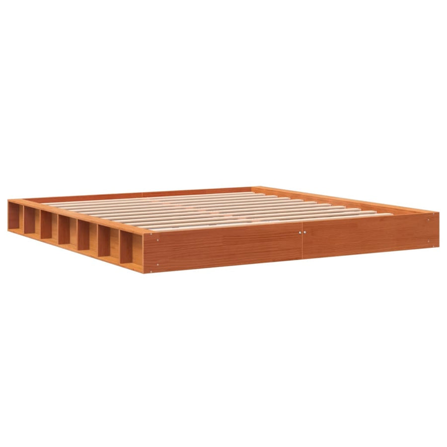 Bedframe Massief Grenenhout Wasbruin 200X200 Cm