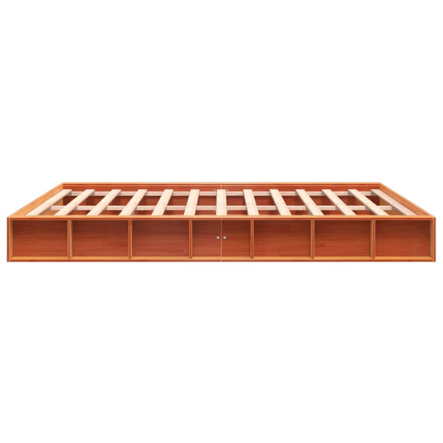 Bedframe Massief Grenenhout Wasbruin 200X200 Cm