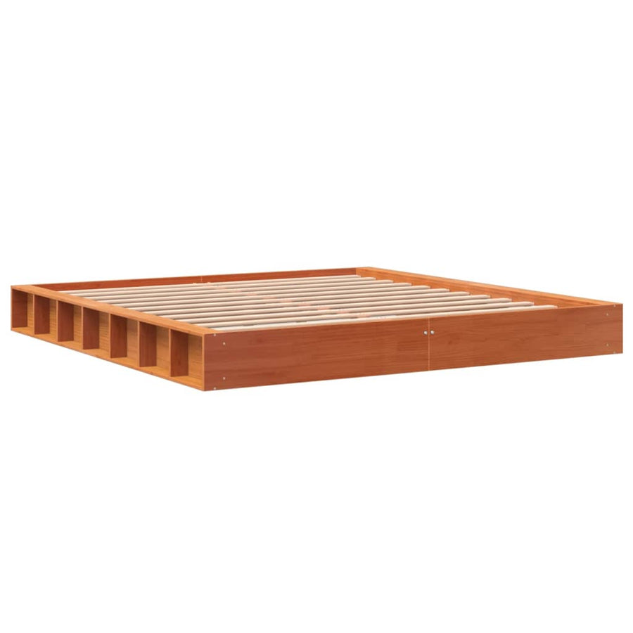 Bedframe Massief Grenenhout Wasbruin 200X200 Cm