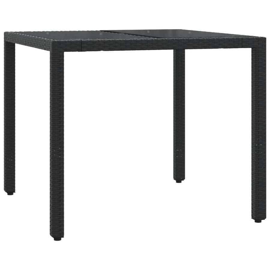 3-Delige Tuinset Met Kussens Poly Rattan 2 90 cm tafellengte Zwart en crème