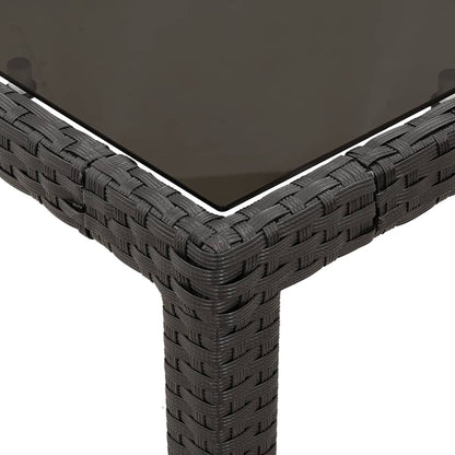 3-Delige Tuinset Met Kussens Poly Rattan 2 90 cm tafellengte Zwart en crème