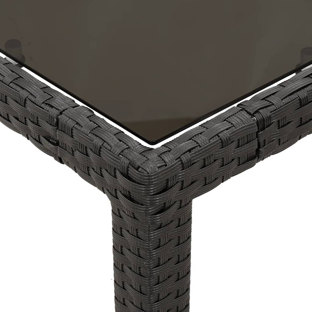 5-Delige Tuinset Met Kussens Poly Rattan 4 90 cm tafellengte Zwart en crème