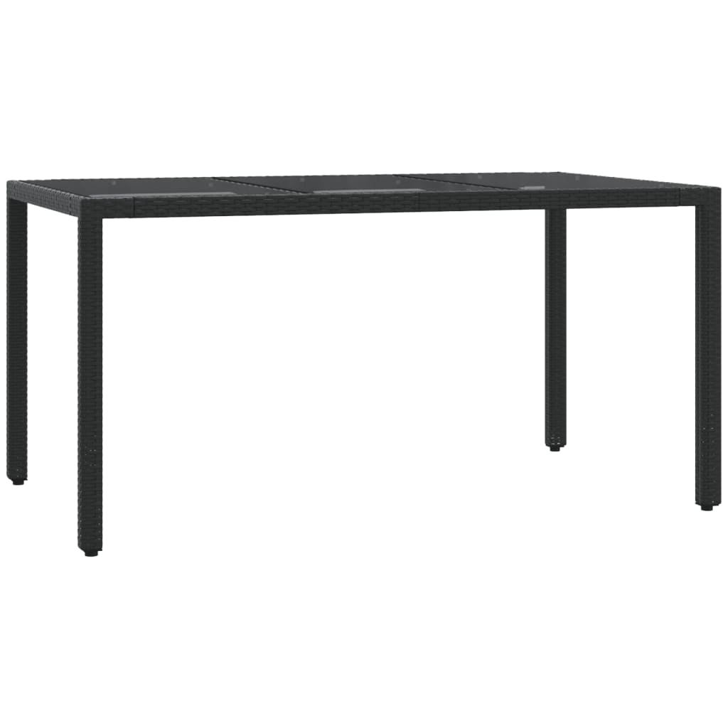 -Delige Tuinset Met Kussens Poly Rattan Zwart en crème 150 cm tafellengte 7