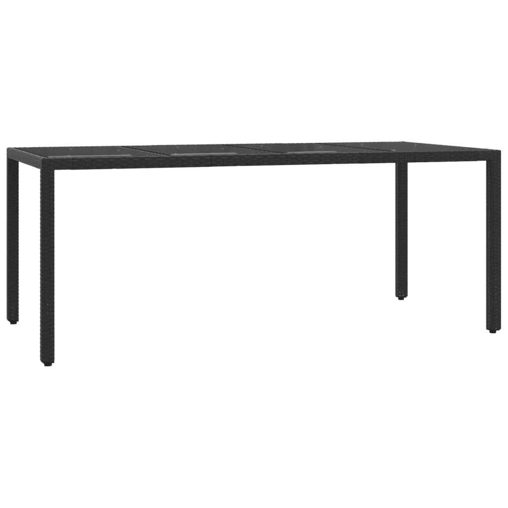 Tuinset met kussens poly rattan 7 190 cm tafellengte Zwart en crème