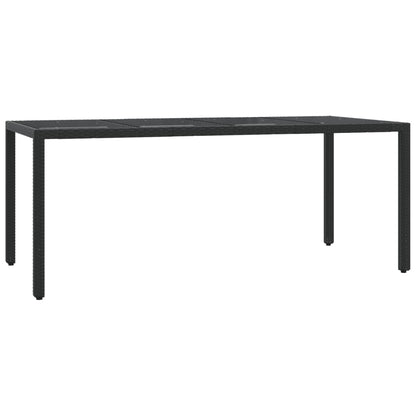 Tuinset met kussens poly rattan 7 190 cm tafellengte Zwart en crème