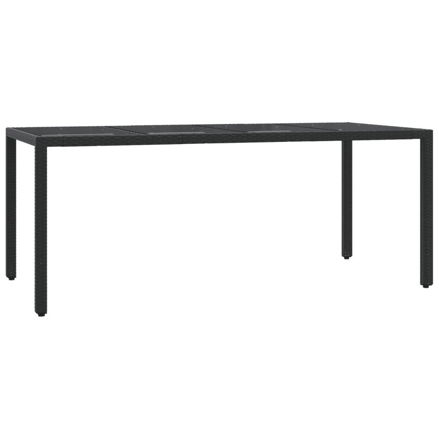 Tuinset met kussens poly rattan 7 190 cm tafellengte Zwart en crème