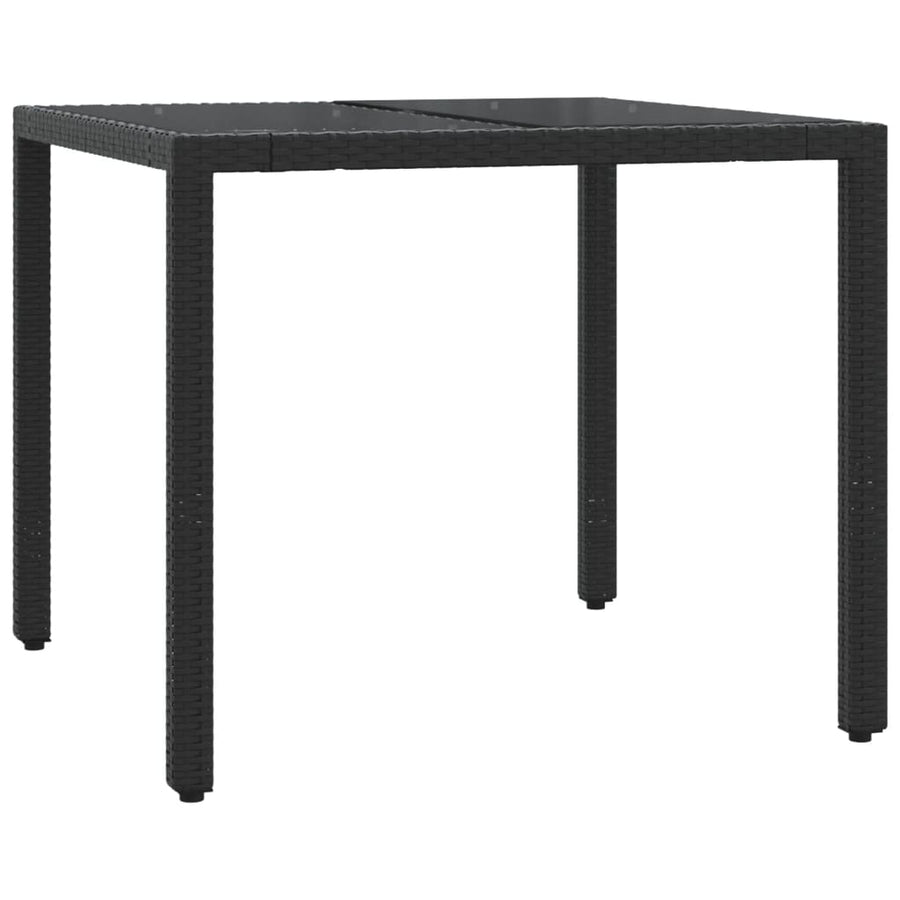 3-Delige Tuinset Met Kussens Poly Rattan 2 90 cm tafellengte Zwart