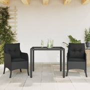 Tuinset 3-delig poly rattan zwart