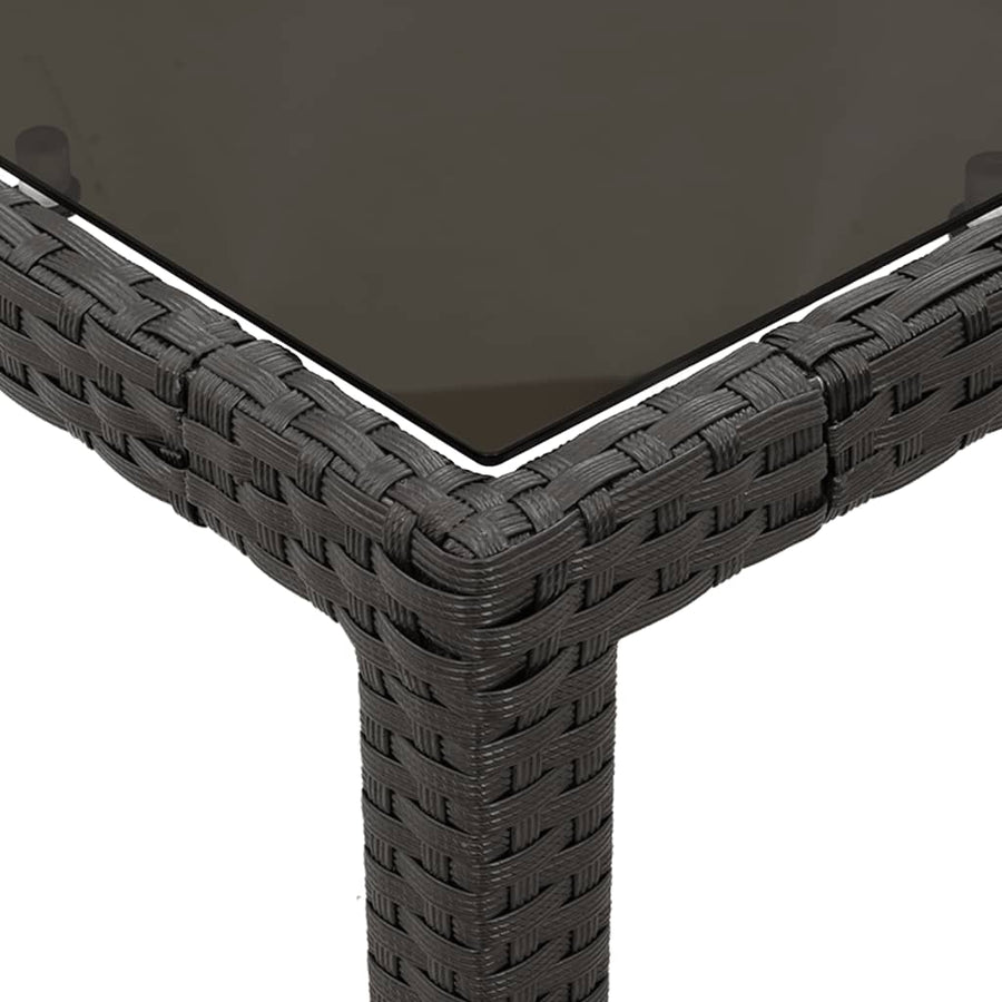 5-Delige Tuinset Met Kussens Poly Rattan 4 90 cm tafellengte Zwart