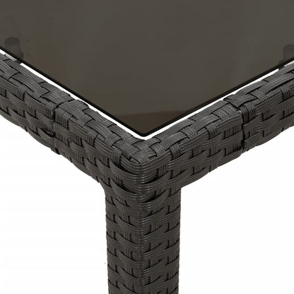 Tuinset met kussens poly rattan 5 150 cm tafellengte Zwart