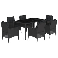-Delige Tuinset Met Kussens Poly Rattan Zwart 150 cm tafellengte 7