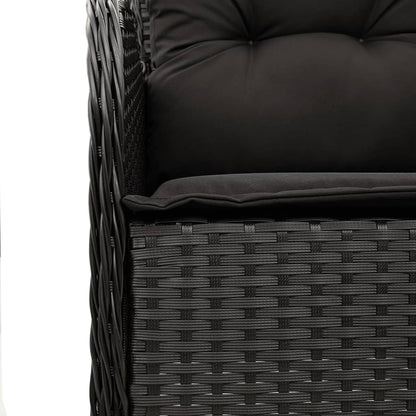 -Delige Tuinset Met Kussens Poly Rattan Zwart 150 cm tafellengte 7