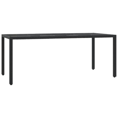 Tuinset met kussens poly rattan 7 190 cm tafellengte Zwart