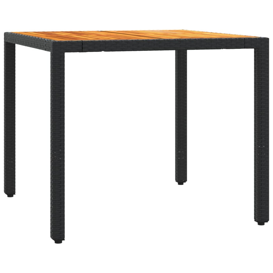 Tuinset met kussens poly rattan 3 90 cm tafellengte Zwart en crème