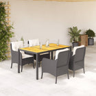 Tuinset poly rattan 5-delig zwart met kussens