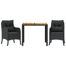 -Delige Tuinset Met Kussens Poly Rattan 3 90 cm tafellengte Zwart