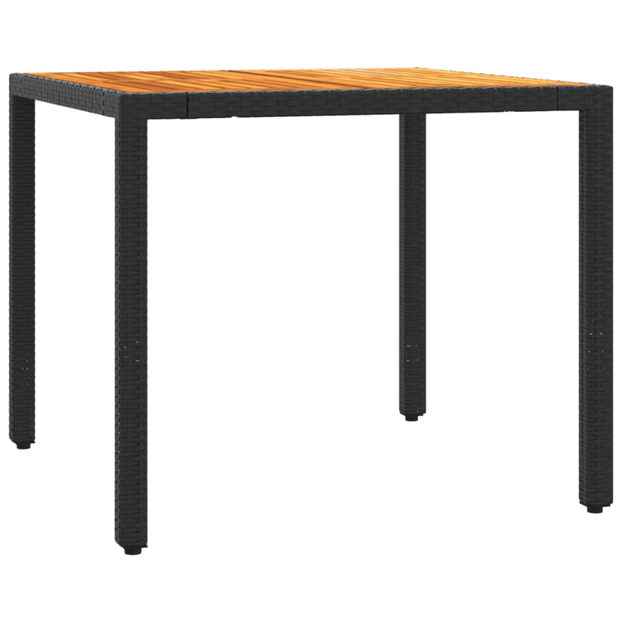 -Delige Tuinset Met Kussens Poly Rattan 3 90 cm tafellengte Zwart