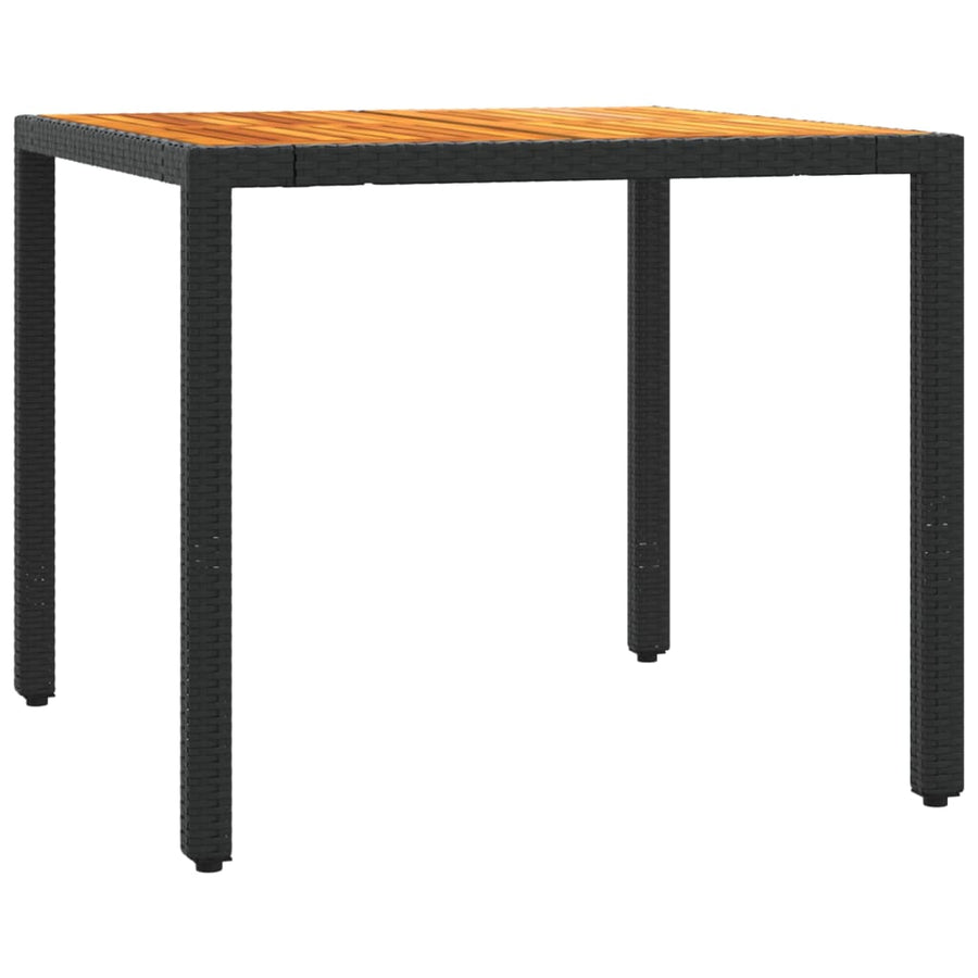 Tuinset met kussens poly rattan 5 90 cm tafellengte Zwart