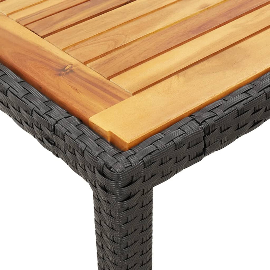 Tuinset met kussens poly rattan 5 150 cm tafellengte Zwart