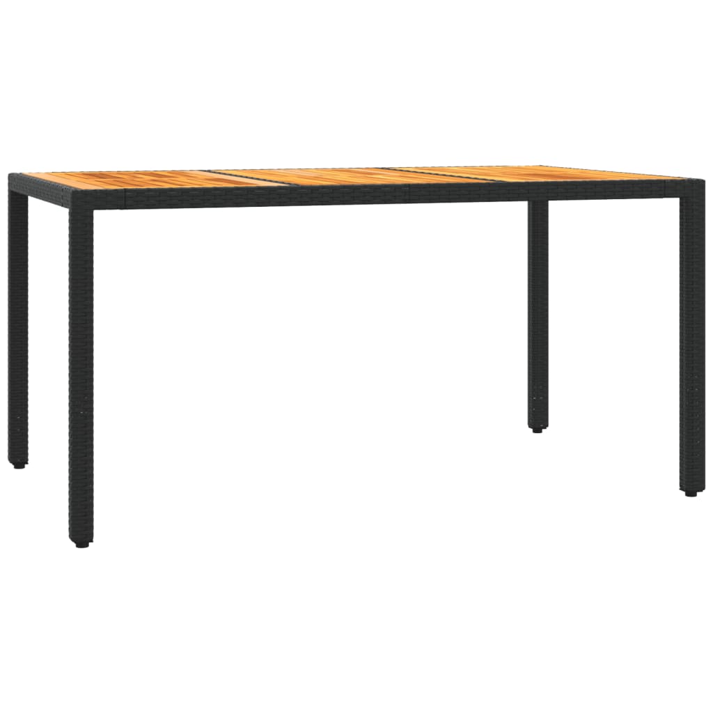 Tuinset met kussens poly rattan 7 150 cm tafellengte Zwart