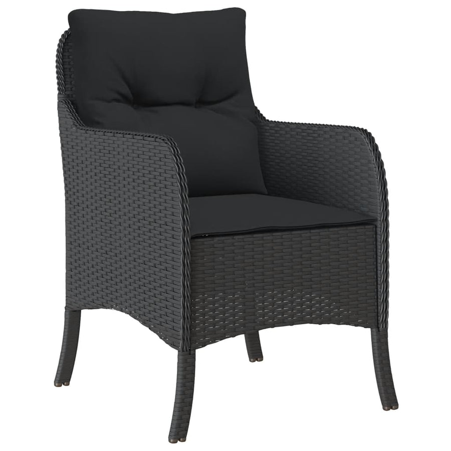 7-Delige Tuinset Met Kussens Poly Rattan 6 190 cm tafellengte Zwart